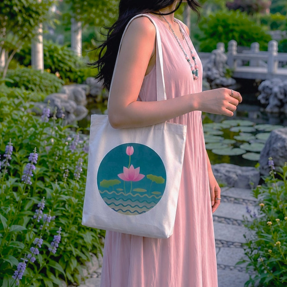 Lotus Totebag Zipper
